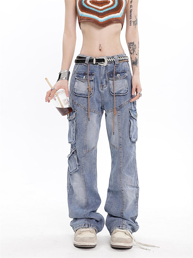 Vintage Light Blue Cargo Jeans
