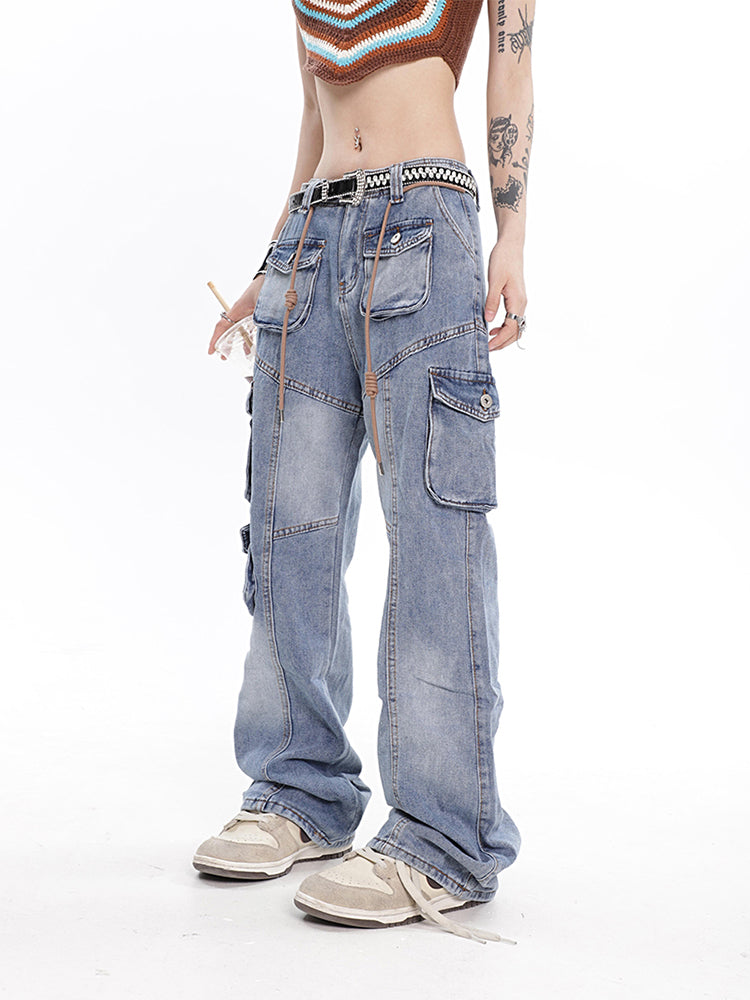 Vintage Light Blue Cargo Jeans