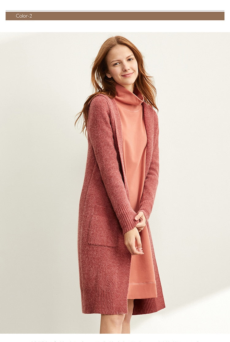 Women Fashion New Loose Hat Long Knitted Female Cardigan