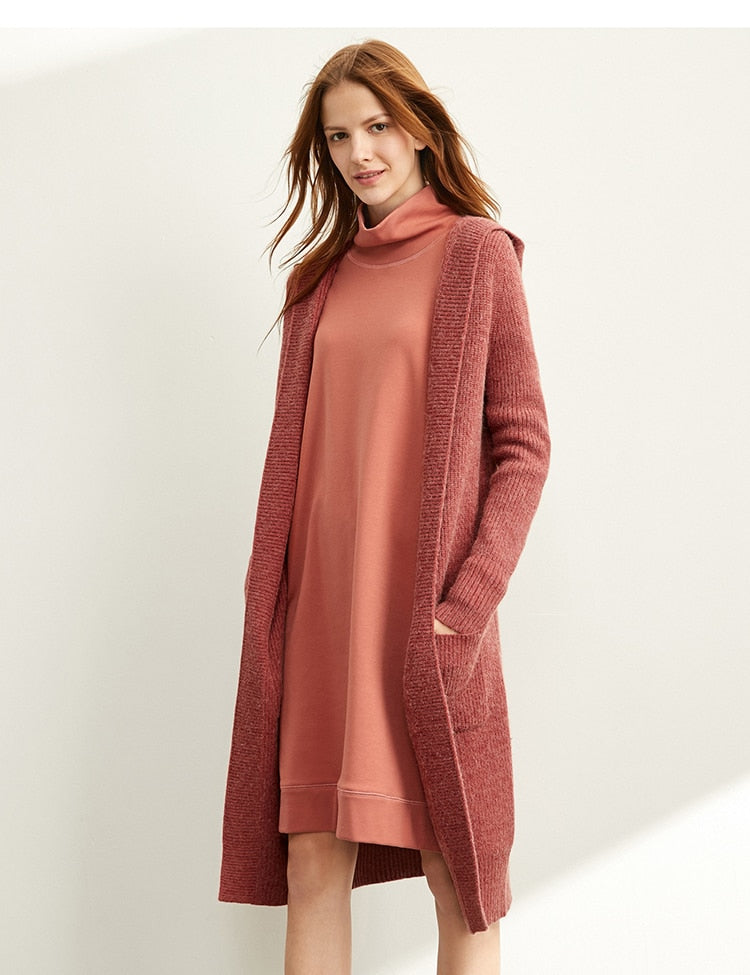 Women Fashion New Loose Hat Long Knitted Female Cardigan