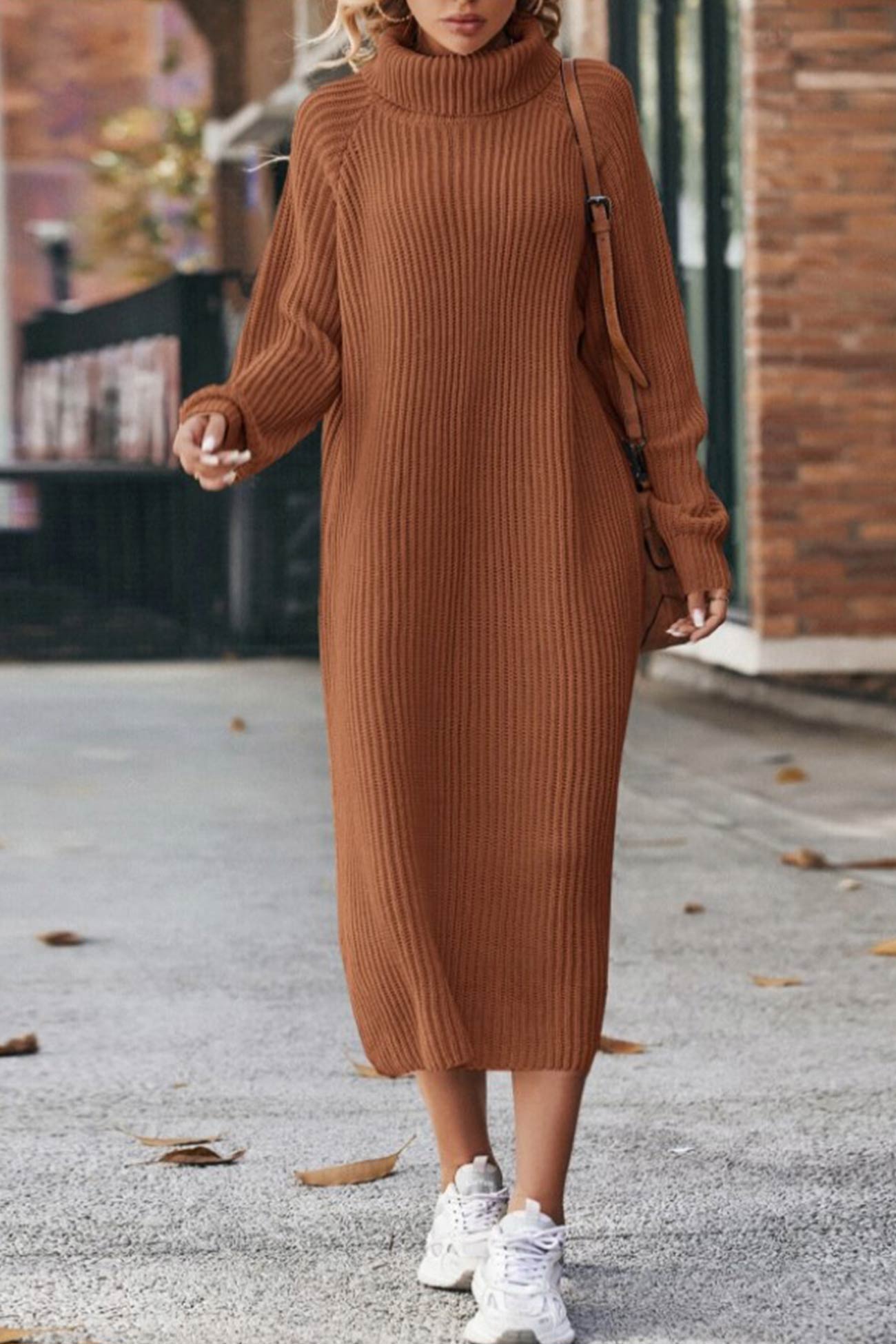 Eva High Neck Rib Vintage Inspired Dress for Seasonal Wardrobe Essential