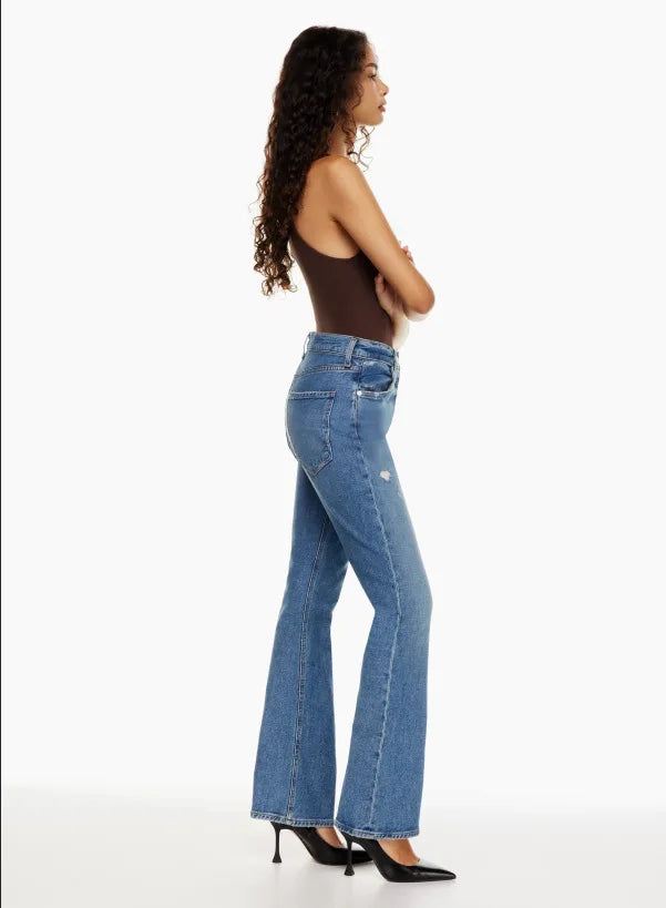 High Waist Loose Ripped Holes Streetwear Straight Ladies Denim Jean