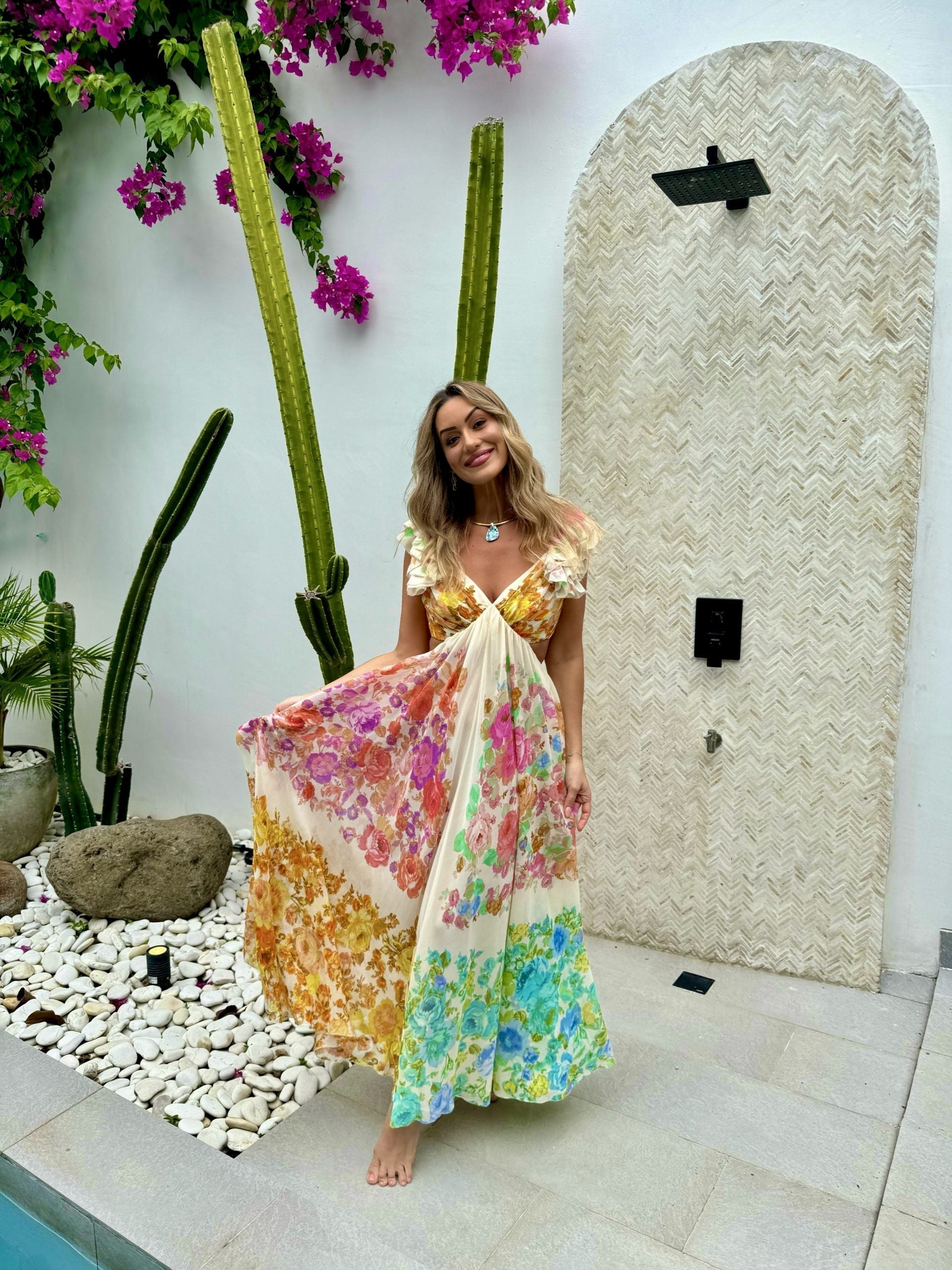 Bellina Summer Dress with Flower Print