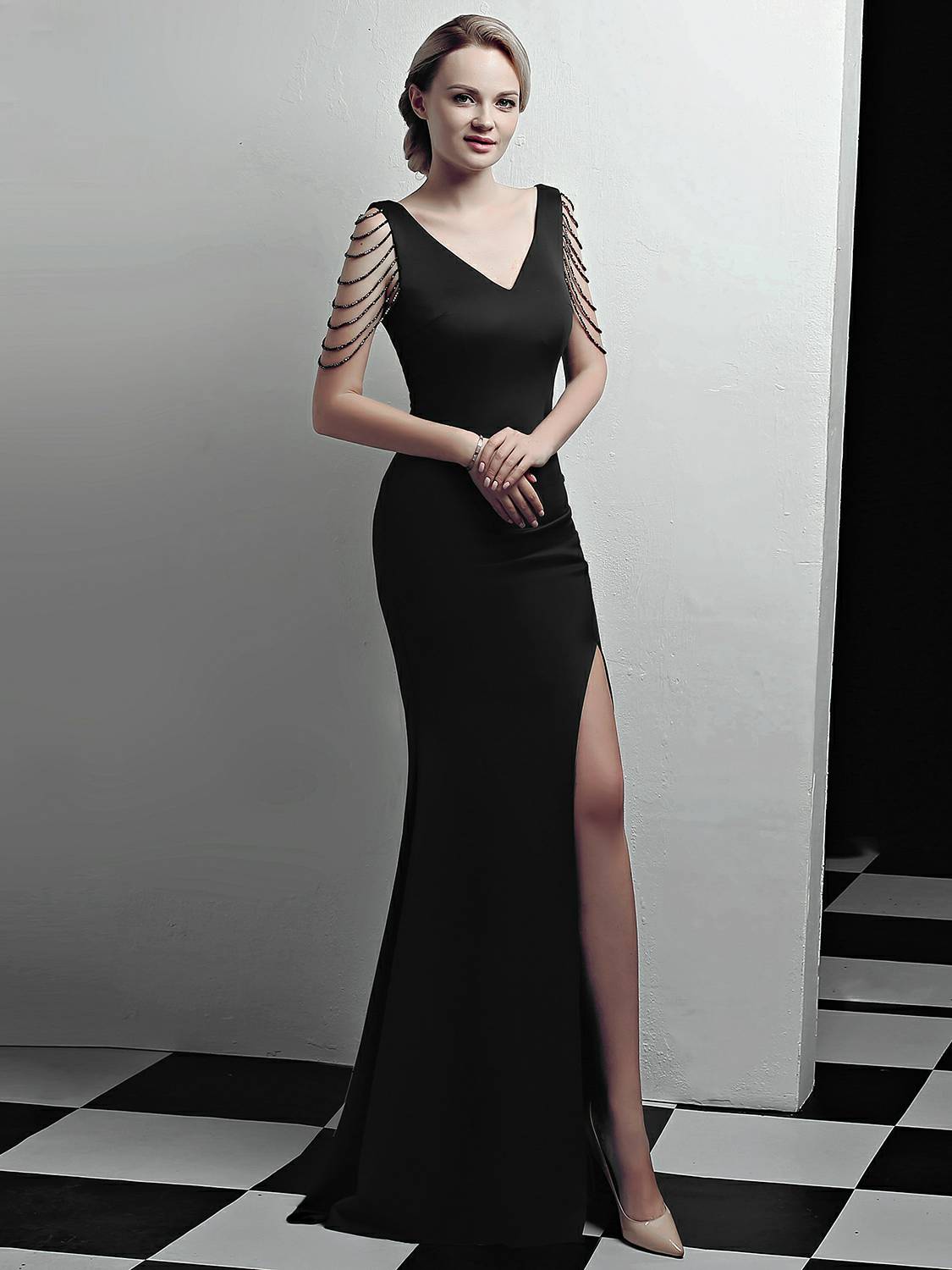 slim evening dress