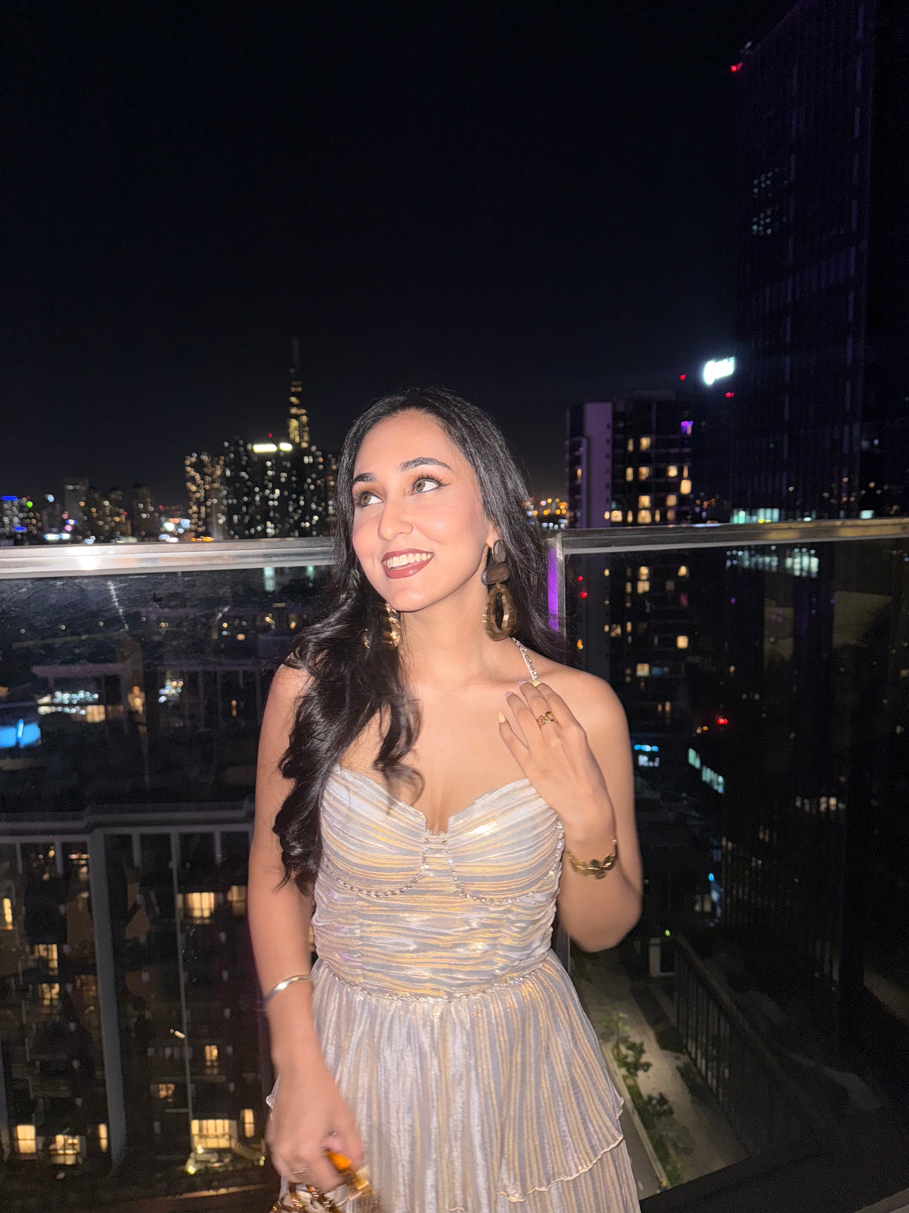 Party Ruffle Midi Dress Champagne
