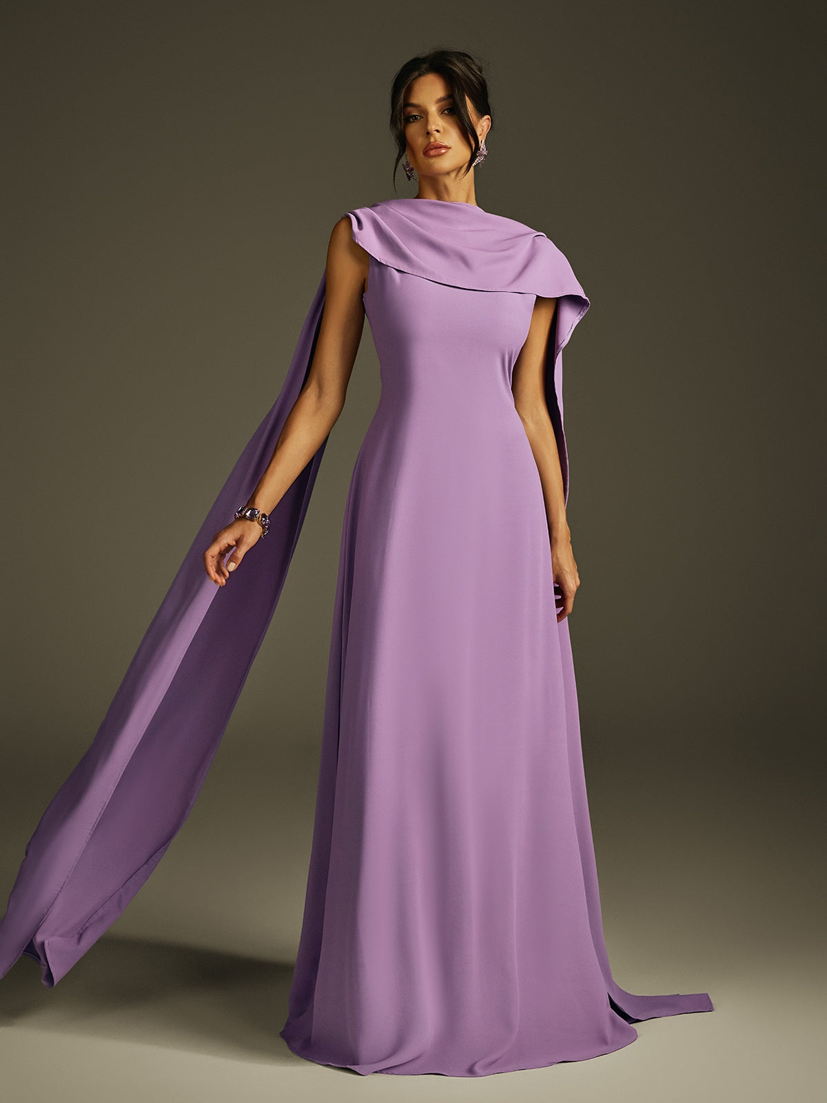Shawl Sleeveless Maxi Dress