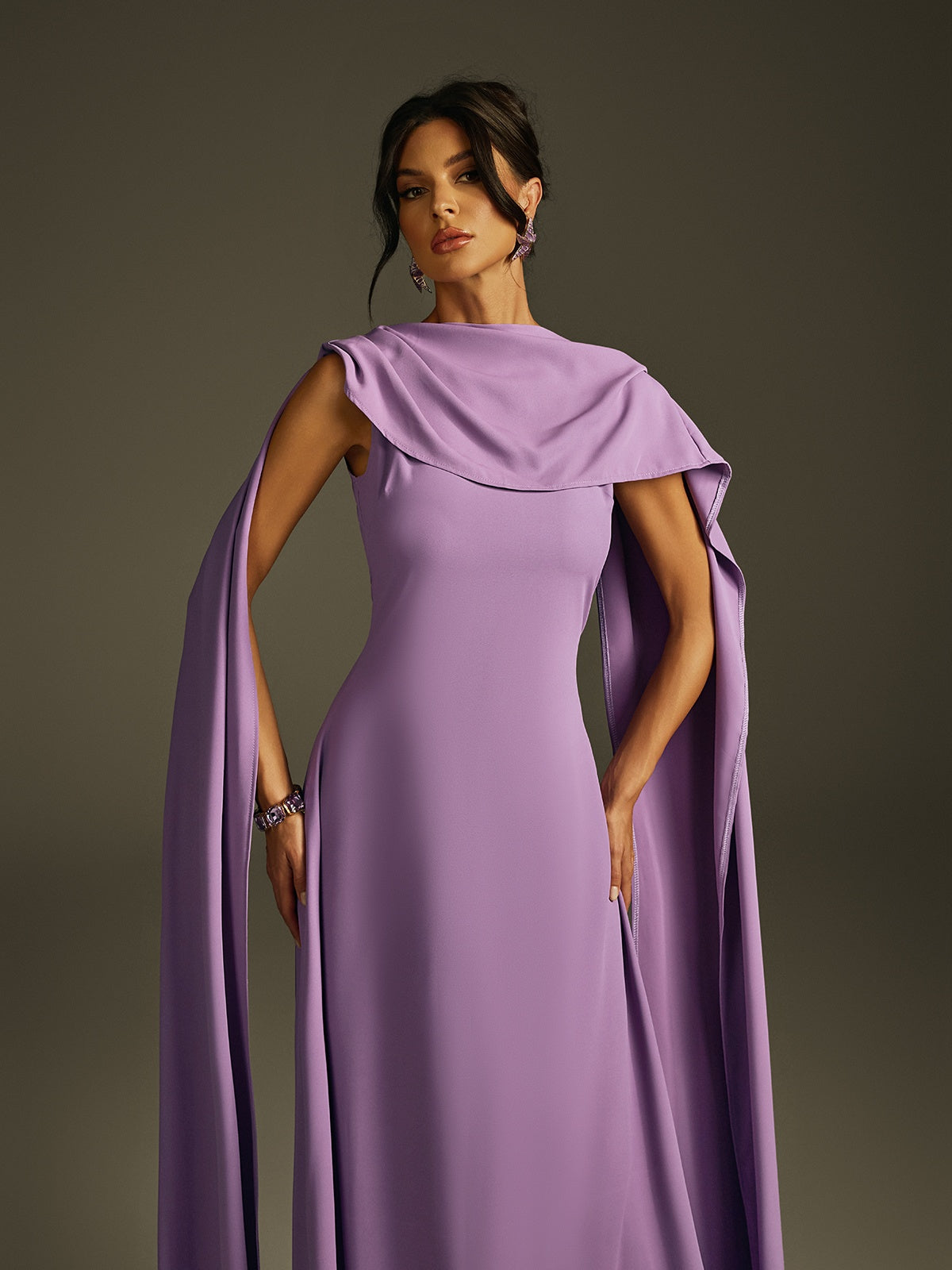 Shawl Sleeveless Maxi Dress