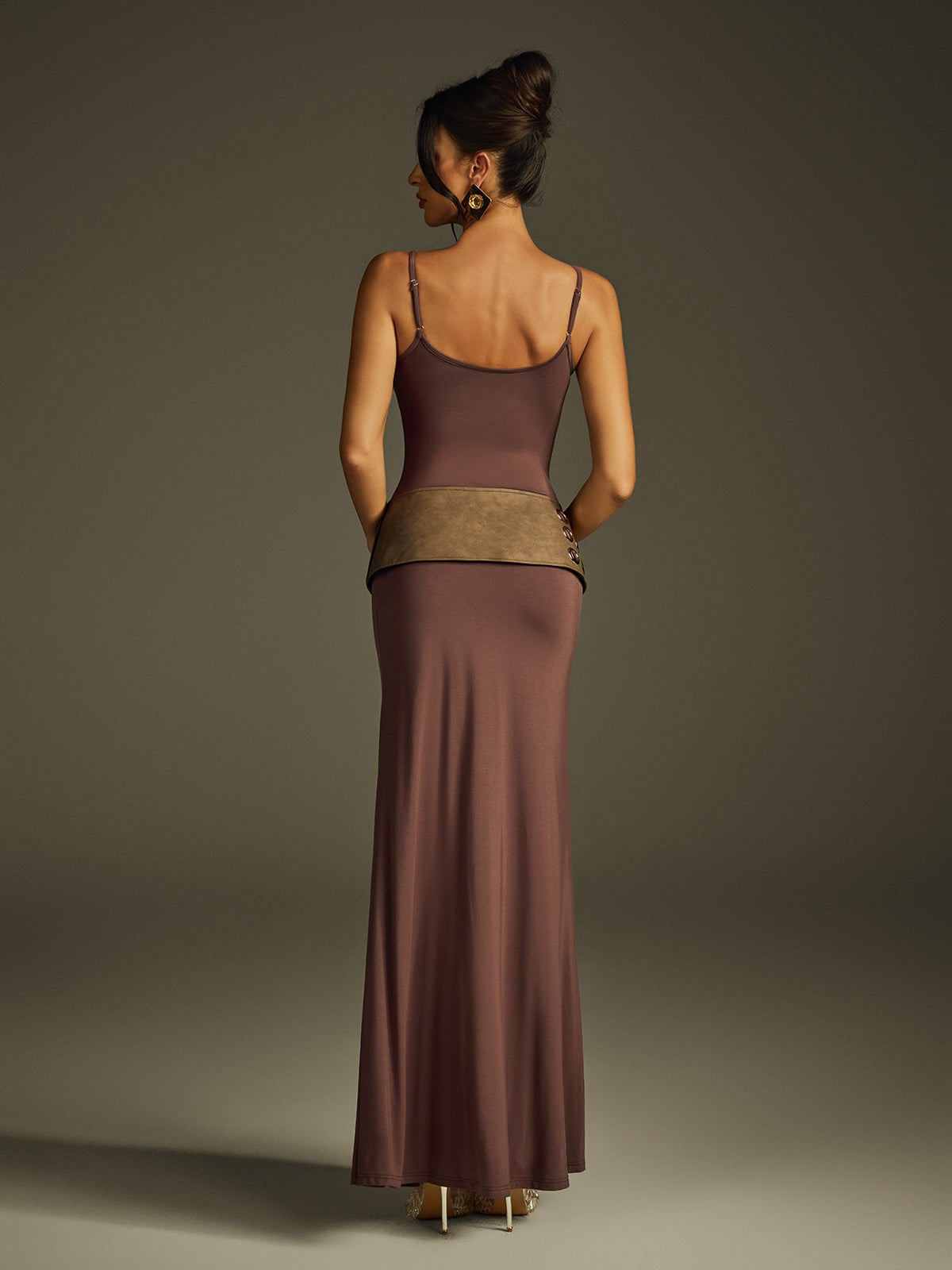 Spaghetti Maxi Dress With Belt
