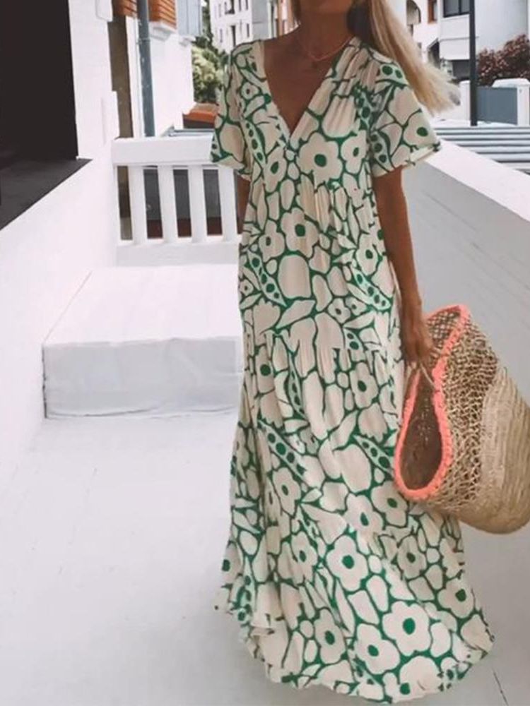 Valentina Chic Green Maxi Summer Dress Premium Wardrobe Essential