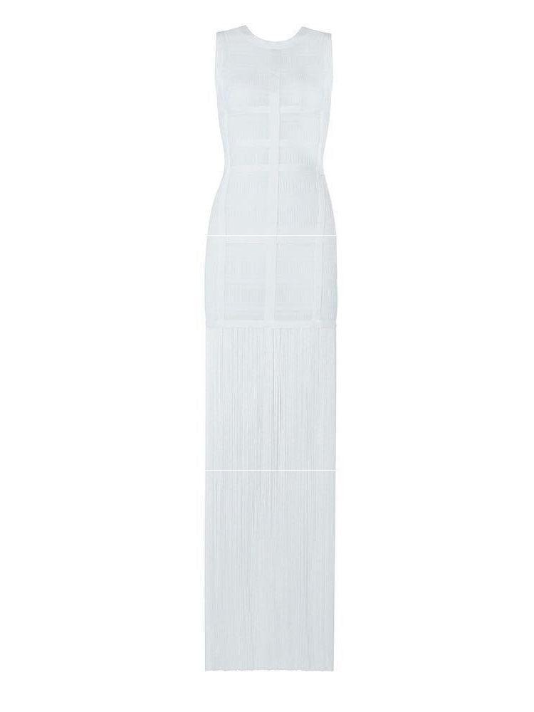 Julie Bustier Fringed Midi Dress