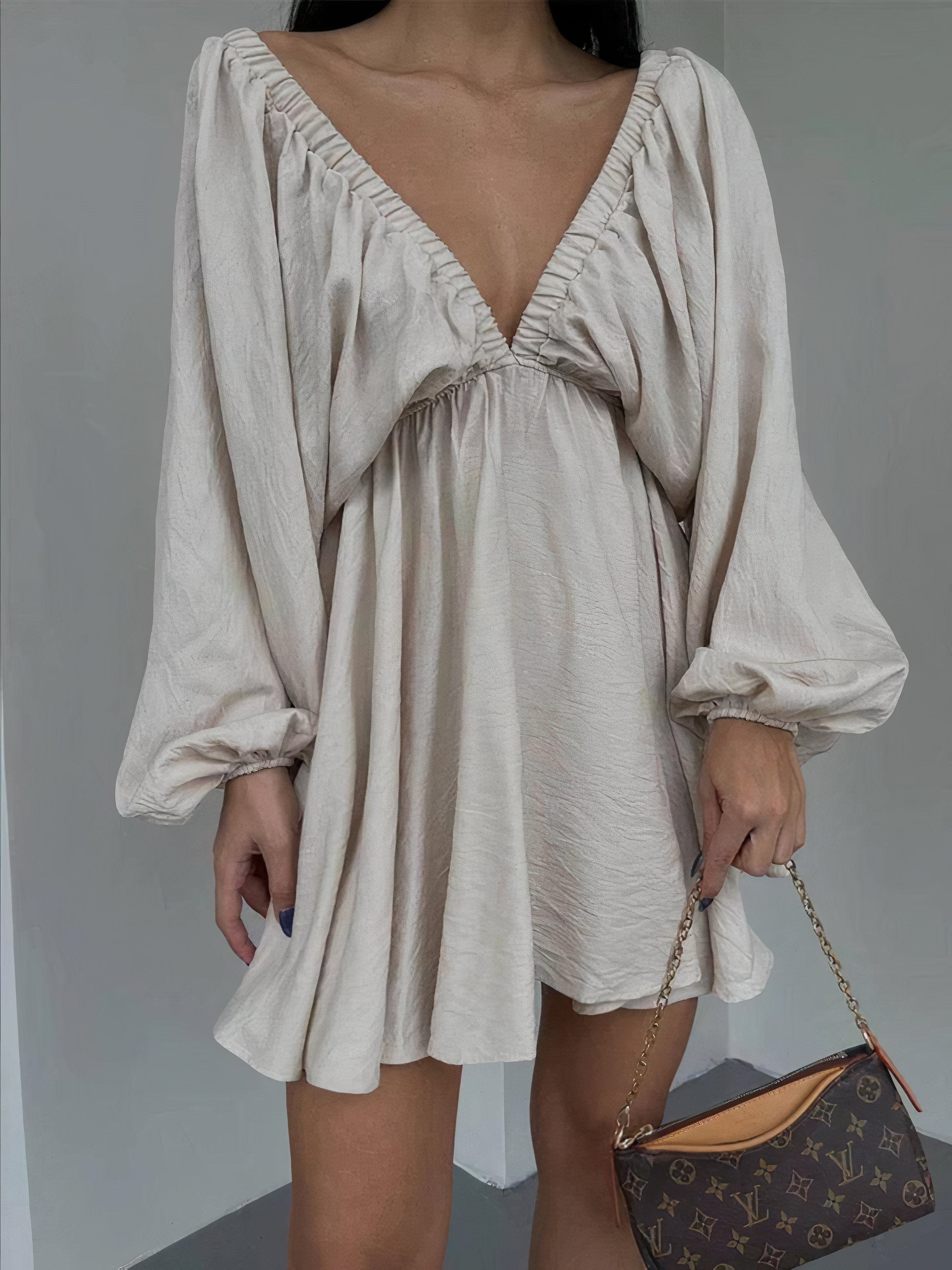 Verónica Elevated Bubble Sleeve Dress Boutique Collection