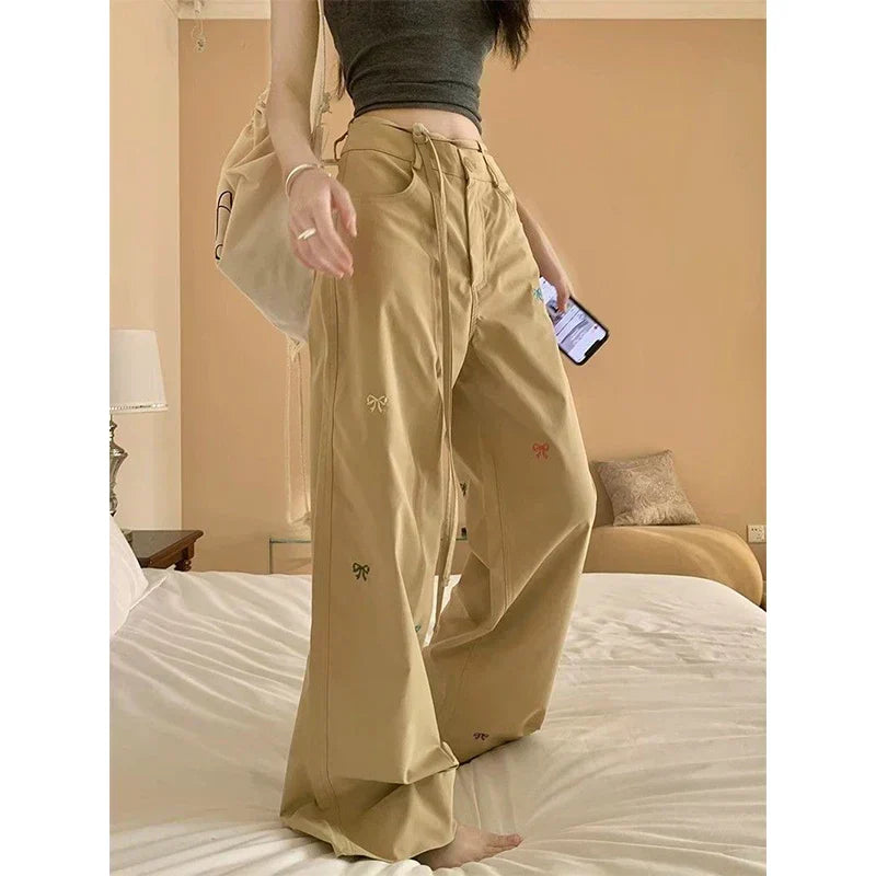 Korean Butterfly Embroidered Pants