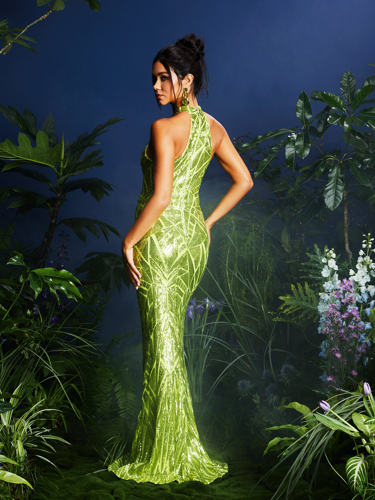 Halterneck Sequin Maxi Dress