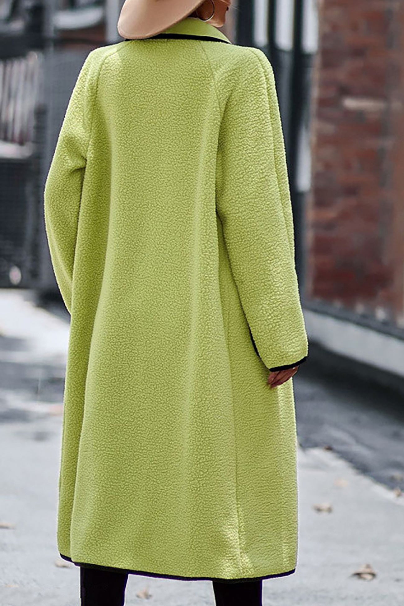 Plush Cardigan With Lapel Pocket Light Green / Xl Cardigans
