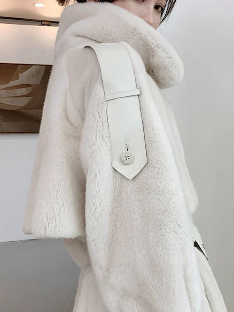 Faux Mink Fur Thick Winter Overcoat
