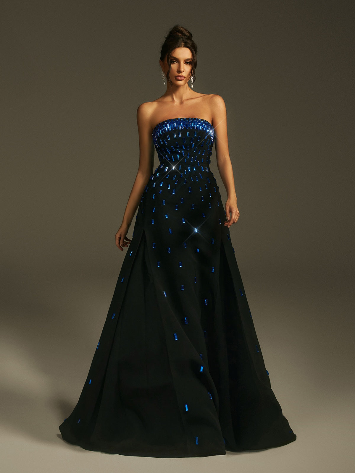 Strapless Crystal Maxi Dress