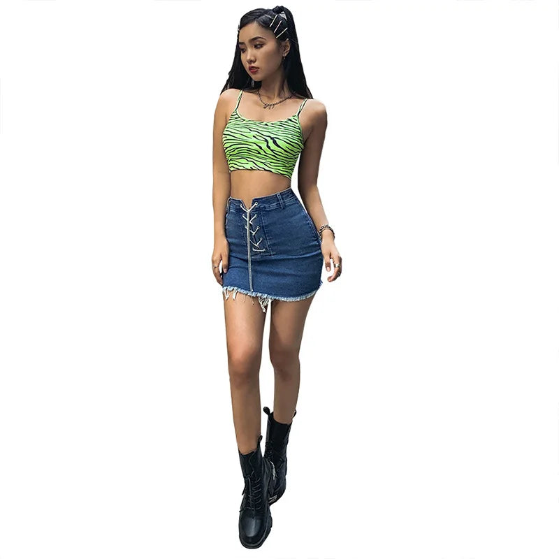Leopard Camis for Women Ladies Print Crops Sleeveless Striped Short Mini Camisoles Casual Streetwear Summer New Tank top