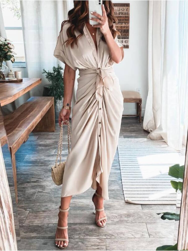 Let's Party Cinched Midi-Dress