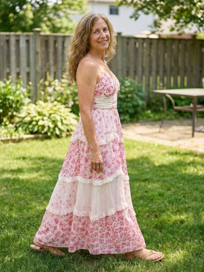 Spaghetti Strap Ruched Bodice Floral Tiered Ruffle Maxi Dress