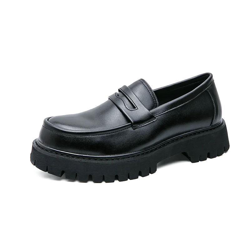 Heightening British Style Tassels ThickSoled Business Leather Loafers