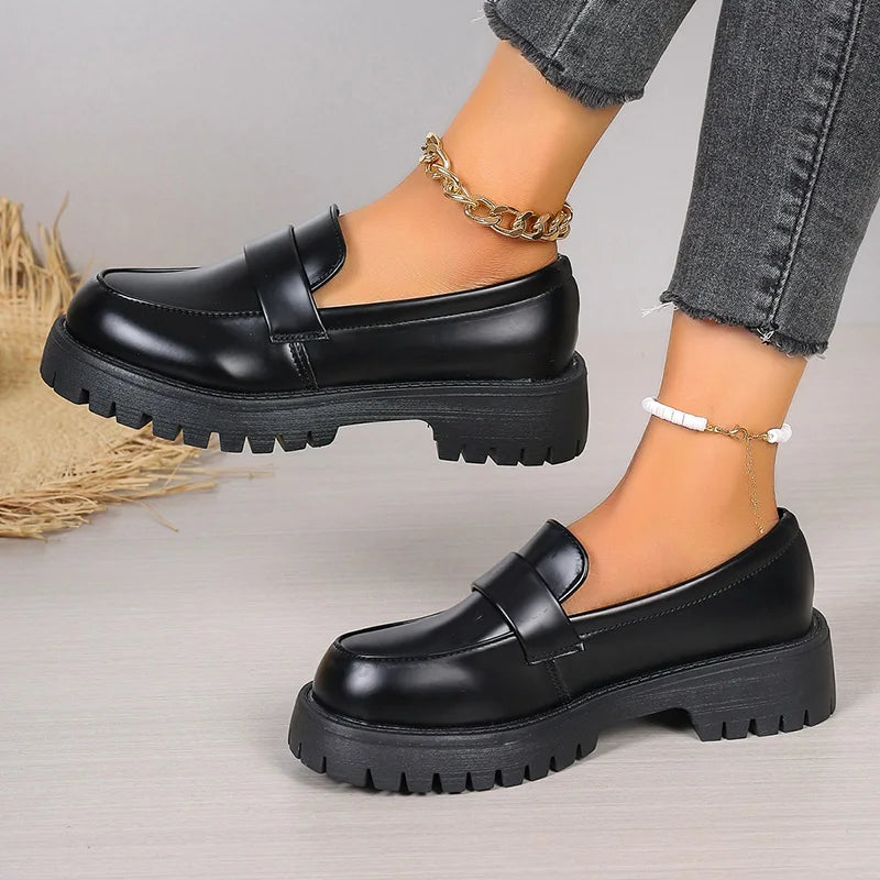 ThickSoled Wedding Formal Business Casual Leather Platform Loafers