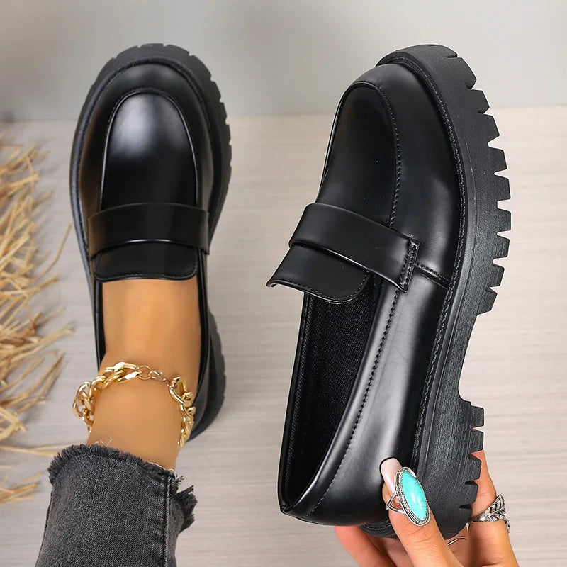 ThickSoled Wedding Formal Business Casual Leather Platform Loafers