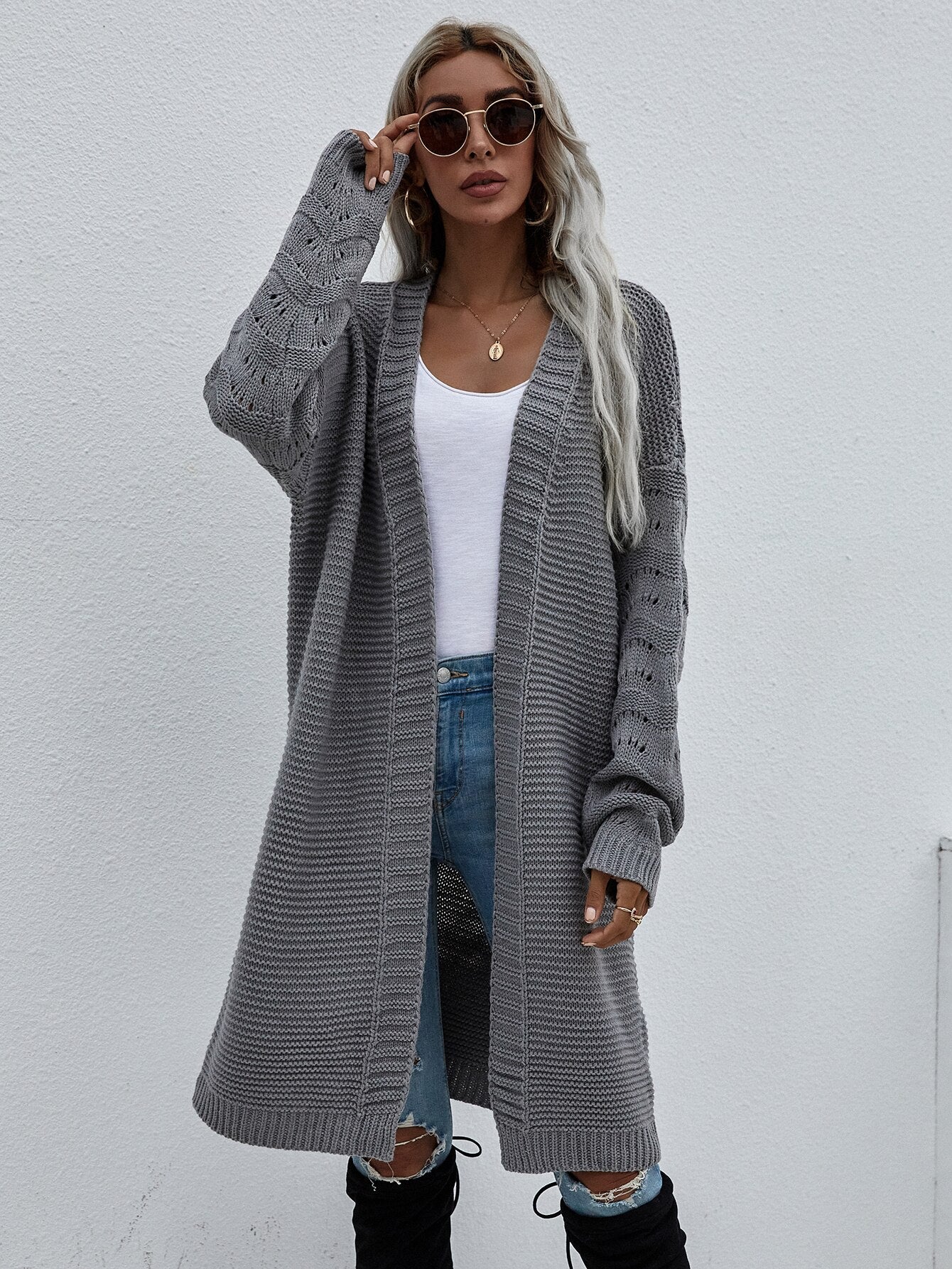 Solid Color Commuter Loose Cardigan