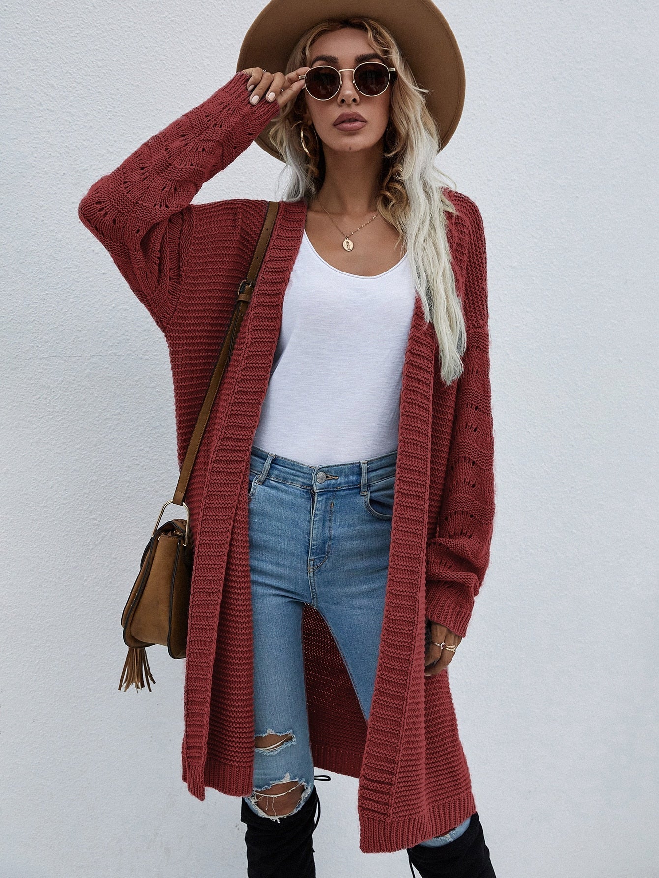 Solid Color Commuter Loose Cardigan