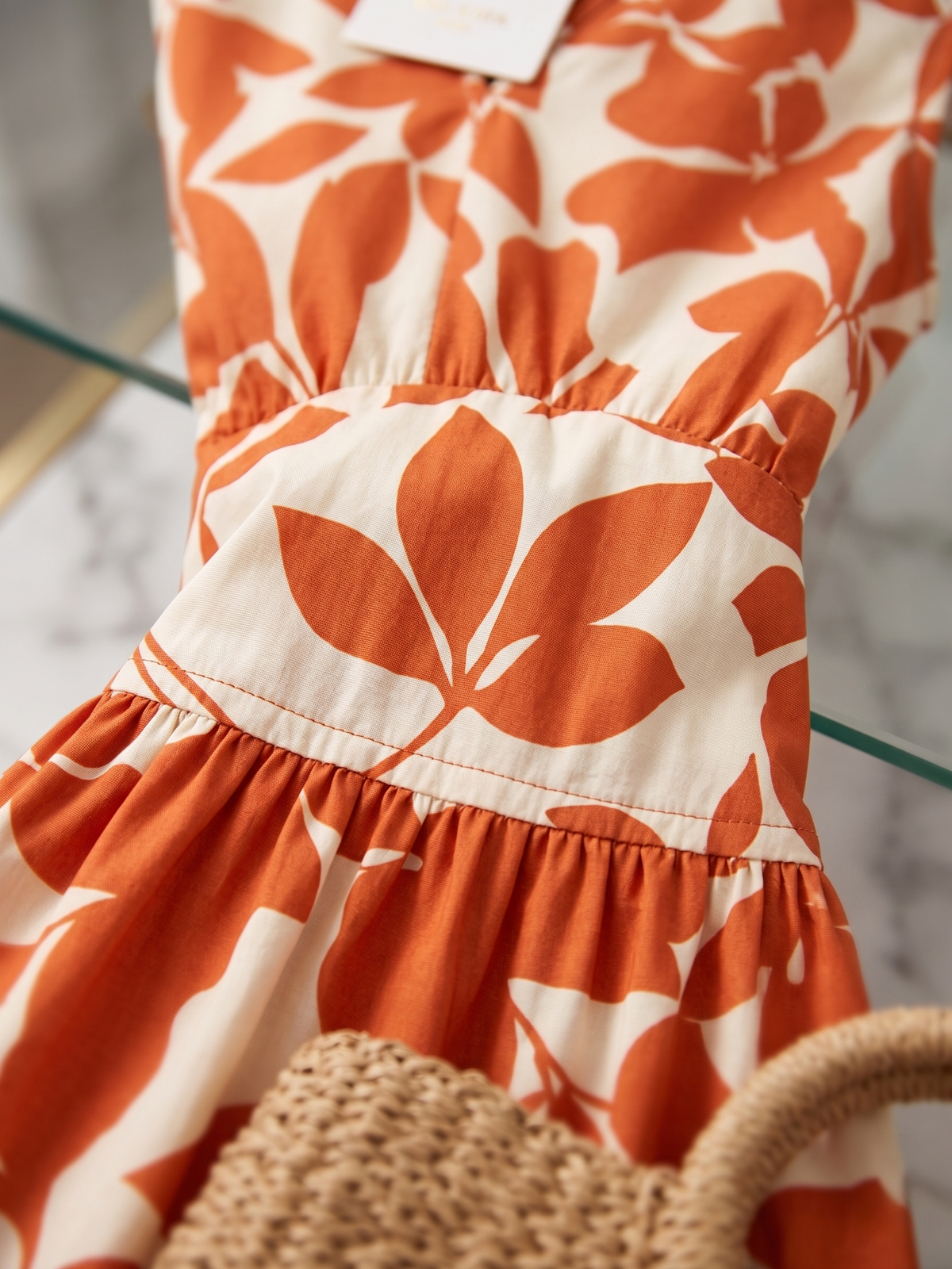 Split Neck Floral Print Tiered Sleeveless Smock Mini Dress 2