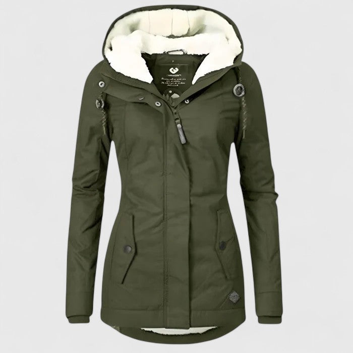 Hooded Fleece-Lined Zip Front Pocket Padded Parka Jacket 5