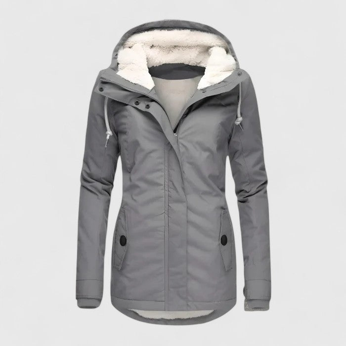 Hooded Fleece-Lined Zip Front Pocket Padded Parka Jacket 6