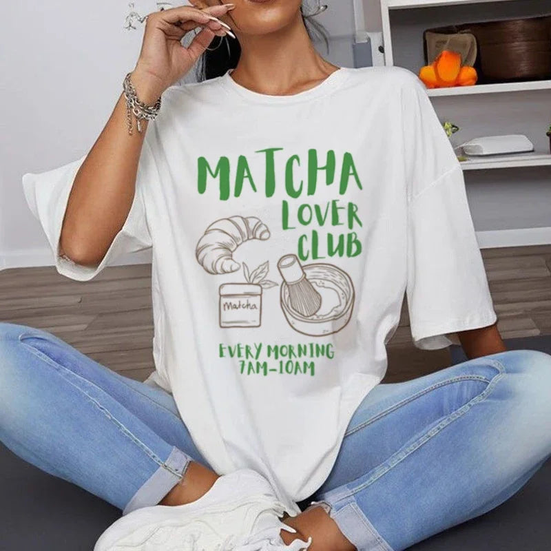 Matcha Lover Club Vintage Tea T-shirt WHITE / S t-shirt-250223