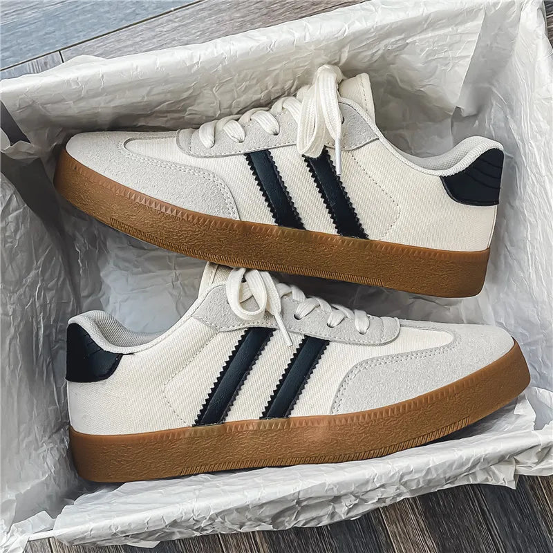 Men's Casual Retro German Training Shoes Laceup Lightweight Comfortable Sports Flat Shoes Men Skateboard Running Shoes