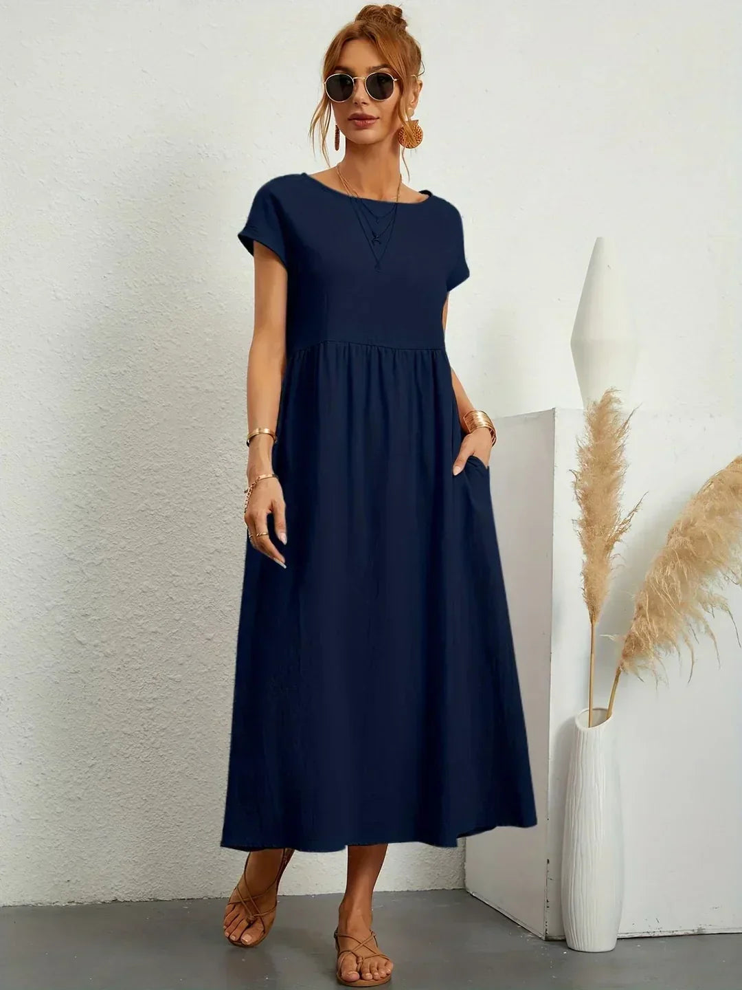 Surplice V-Neck Draped Sleeve Ruched Bodycon Maxi Dress 2