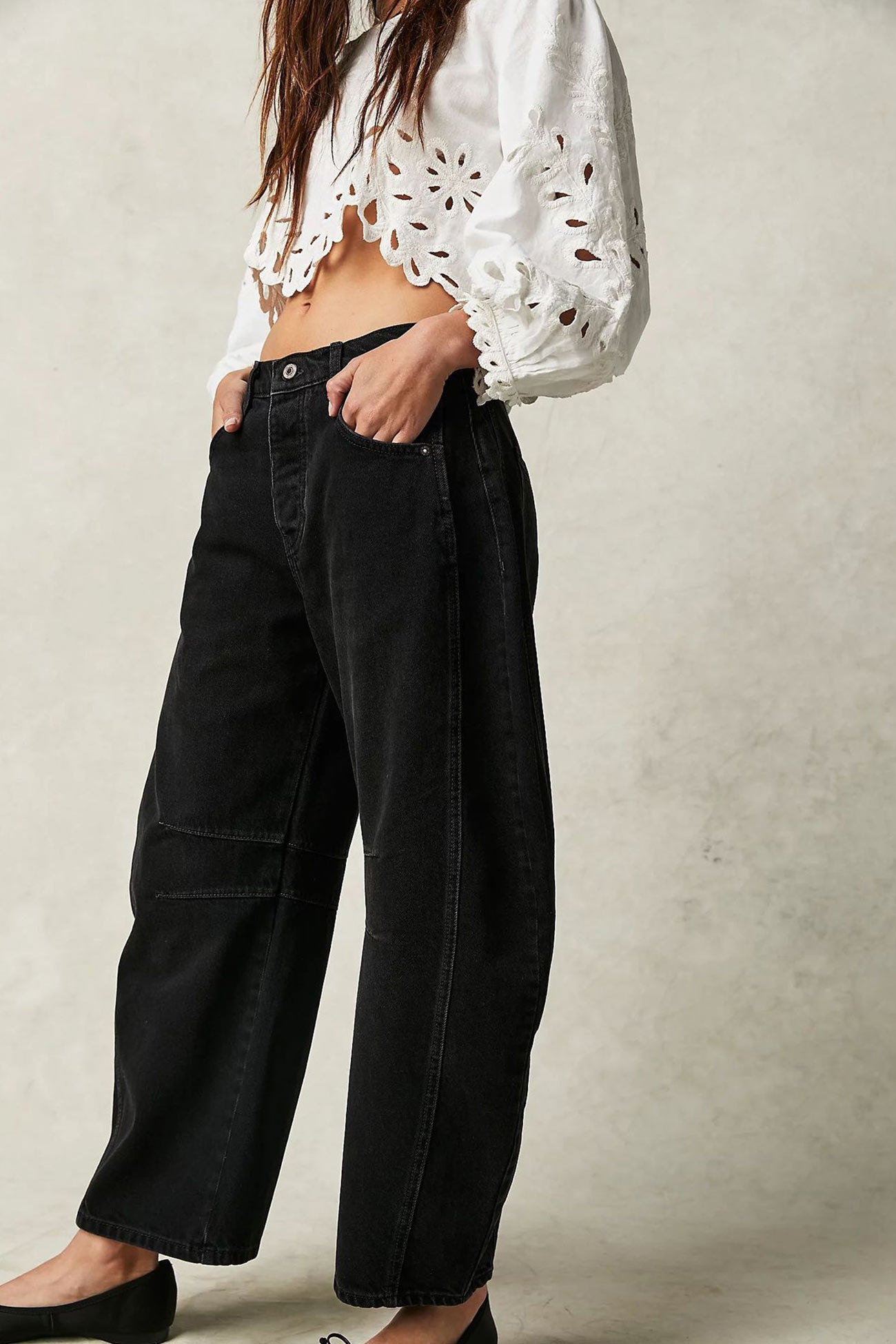 Mid-Rise Baggy Ballon Jeans