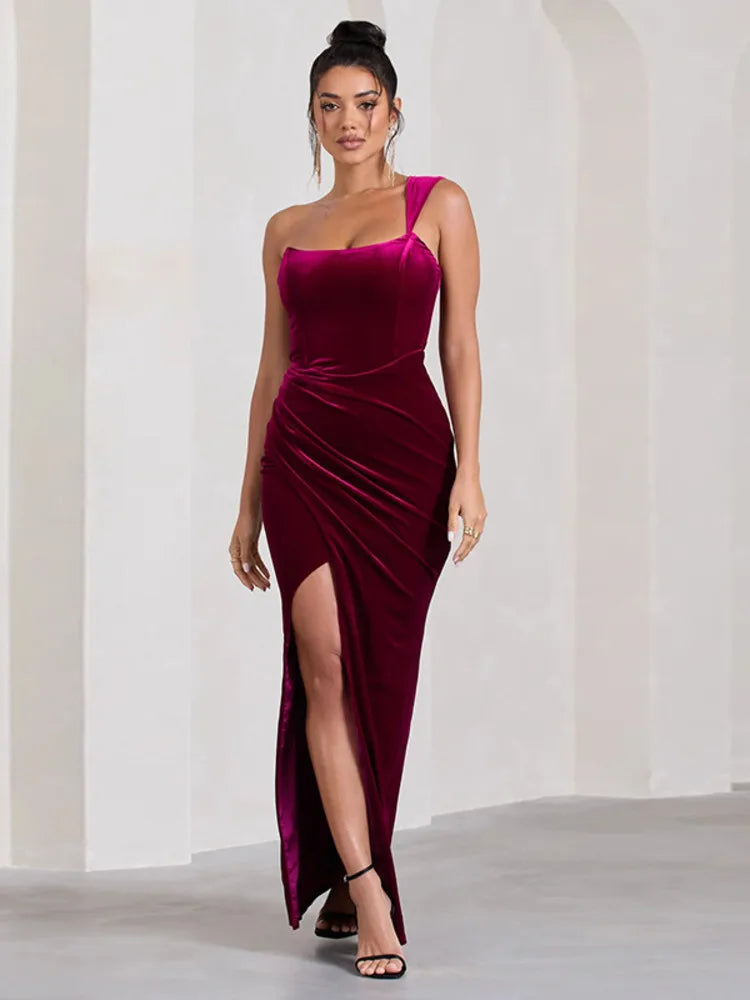 Fashion Sleeveless OneShoulder Backless Bodycon Dress Cut Out Dresses