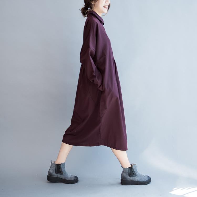 Mulberry oversize cotton dresses long sleeve maxi dress gowns