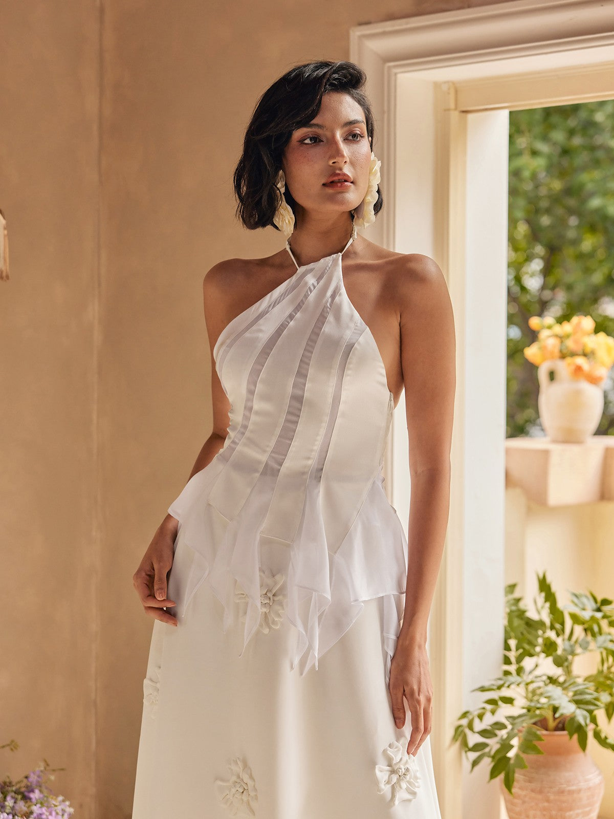 Halterneck Satin Top