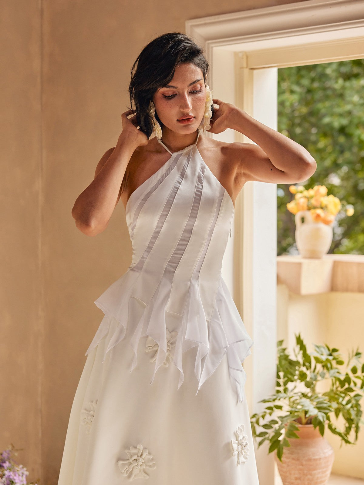 Halterneck Satin Top