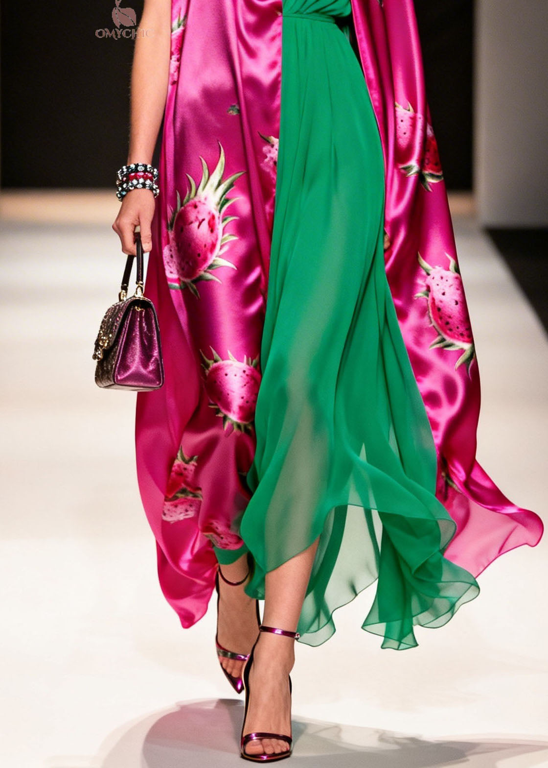 New V Neck Print Cardigans And Dresses Chiffon Two Pieces Set Summer