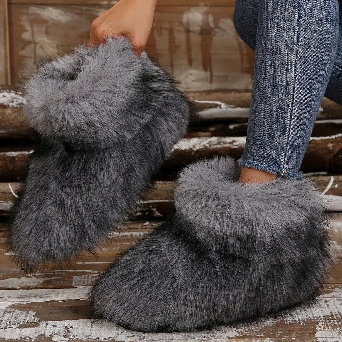 High Overtheknee Fur Fashion Woollike Plus Velvet Snow Boot