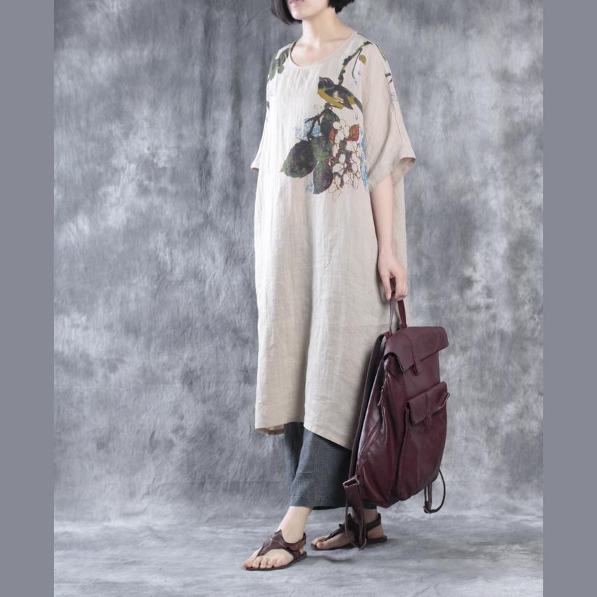 Nude Linen Maxi Dress Plus Size Linen Dresses Floral Caftans