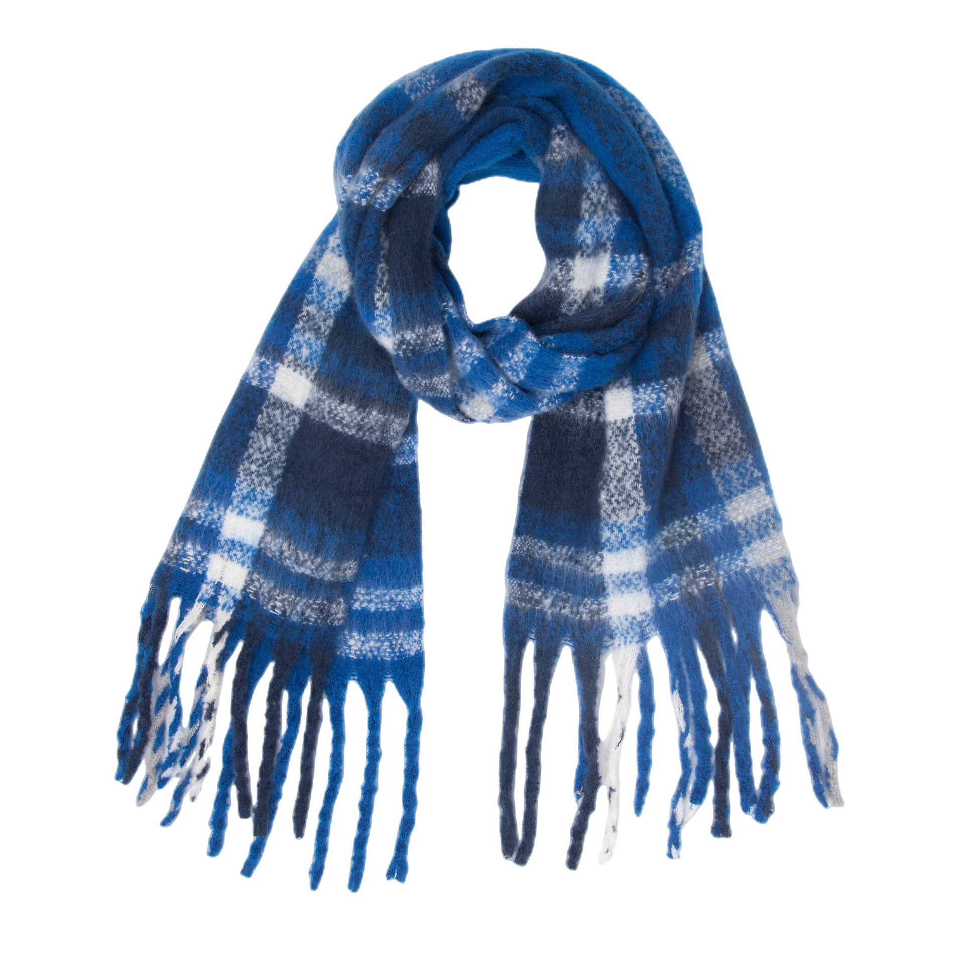 New Autumn Winter Thickened Coarsetassel Plaid Warm Scarf
