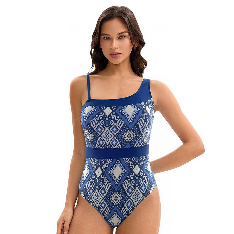 One Piece Swimsuit Triangle Sexy Printed Ladies Swimsuit
