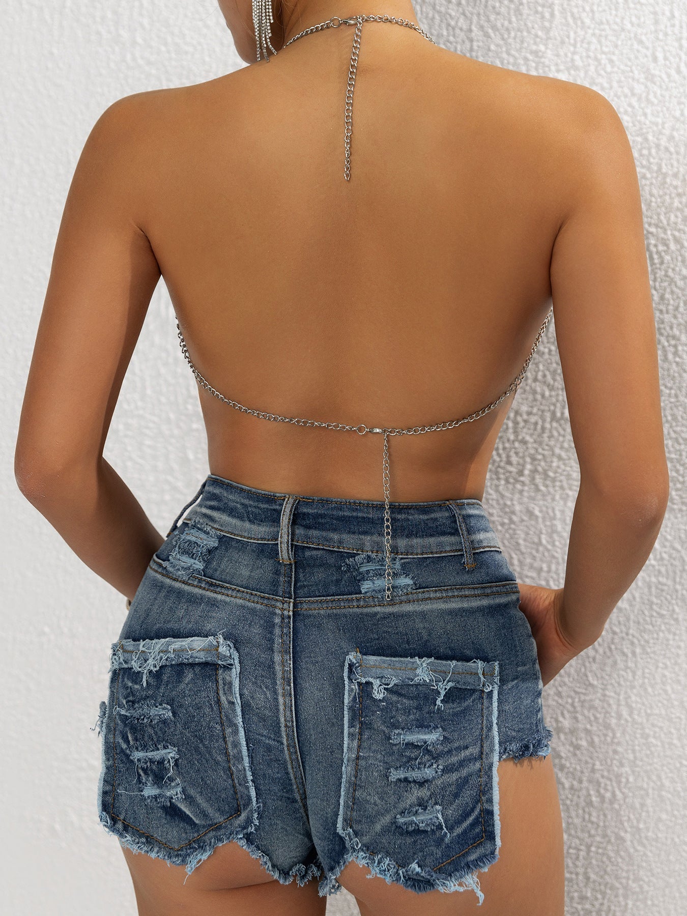 Party Chain Fringe Halter Top