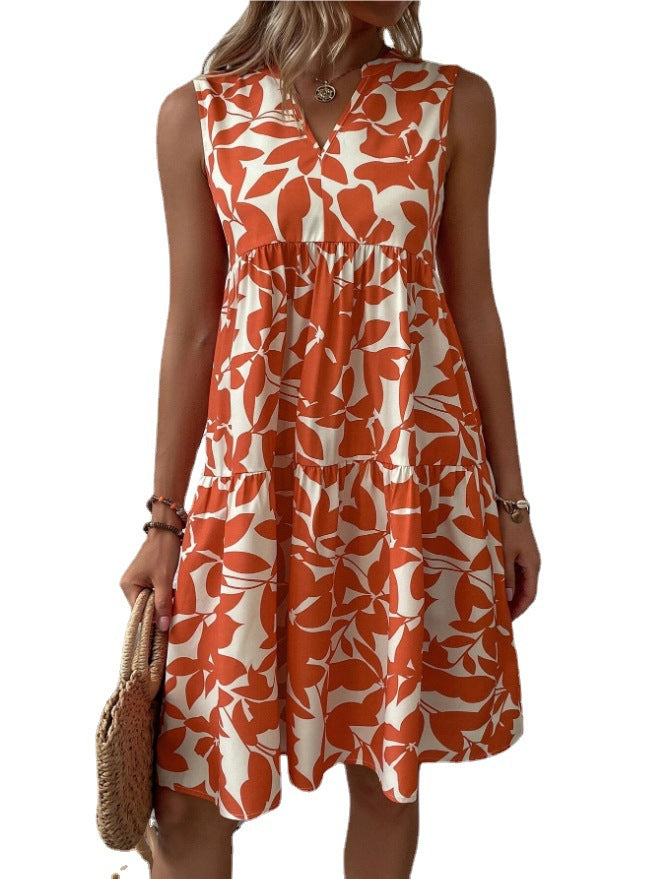 Julieta Effortless Women's a Line Sleeveless Summer Dress with V Neck Design Chic Silhouette Collection