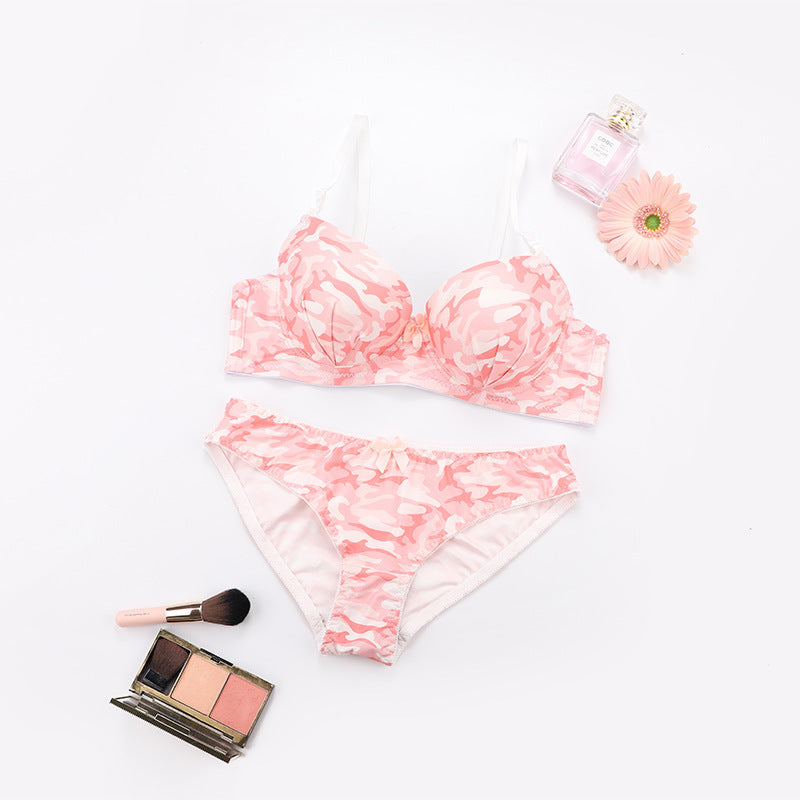 Ripple Print Underwire Lingerie Set