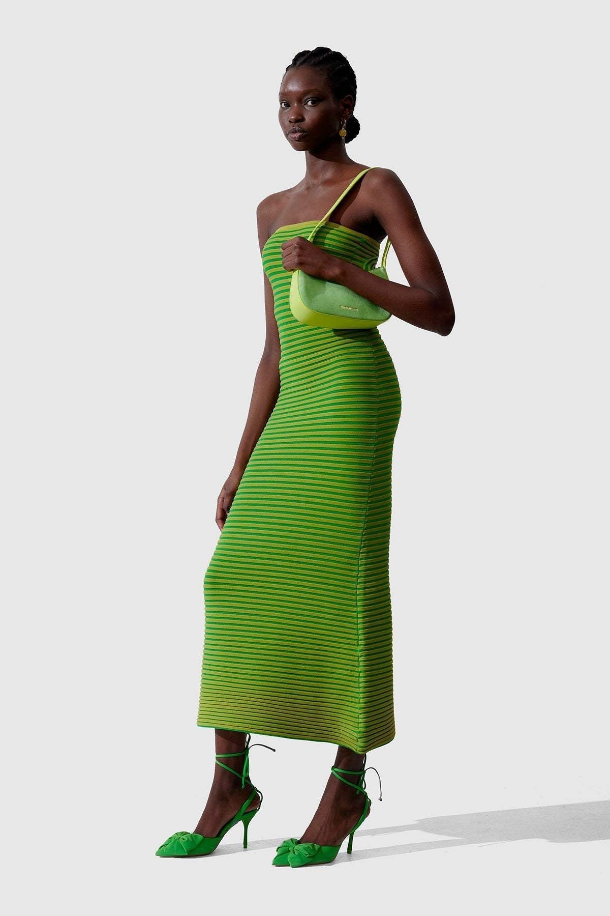 Susana Effortless Sleeveless Maxi Dress in Striped Knit Premium Wardrobe Essential