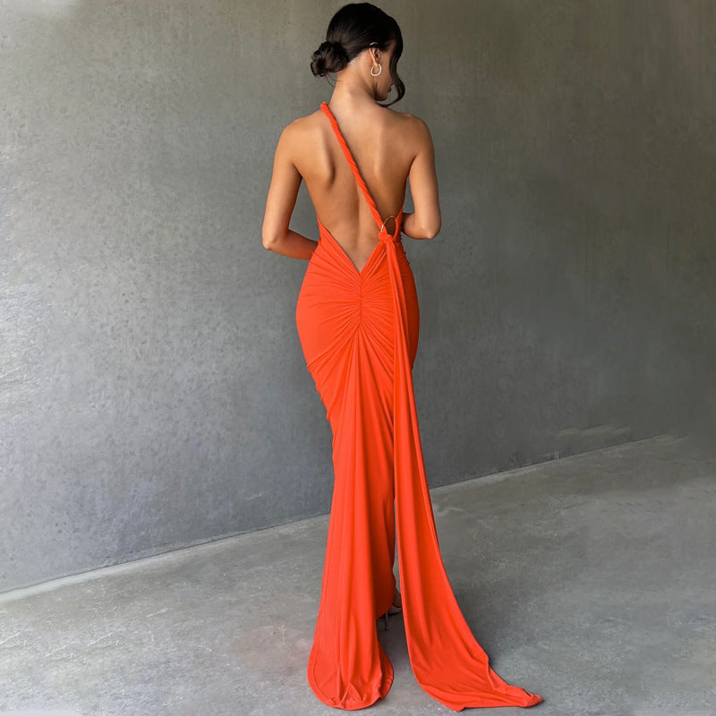 Halterneck Sleeveless Open Back Dress