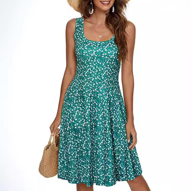 Katia Minimalist Women's a Line Dress with Floral Pattern and Wide Skirt Elevated Occasion Wear